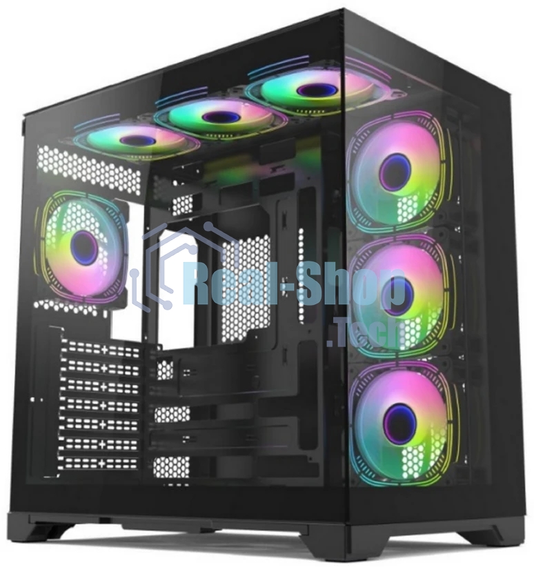 Компьютерный корпус Forza FZ-G42A Seaview TG ATX Case, black, w/o psu, Tempered glass front panel, 1x3,5