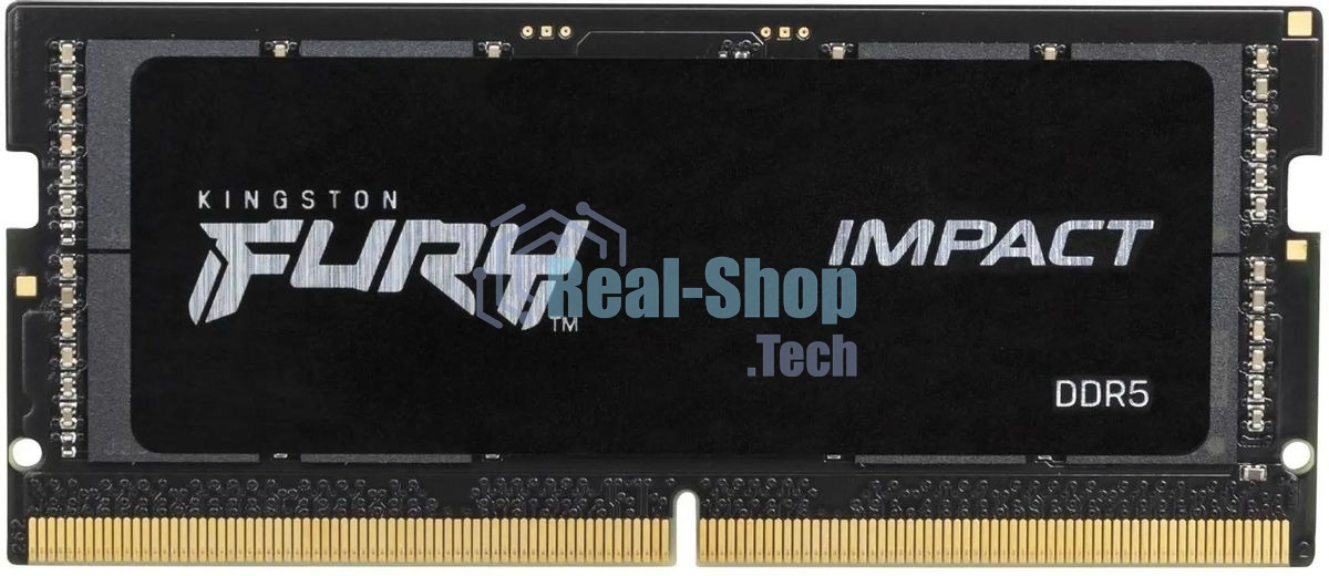Оперативная память Kingston Fury Impact, DDR5, 16Gb (1x16Gb), 6400MHz, CL38, ECC, SO-DIMM, с радиатором, черный