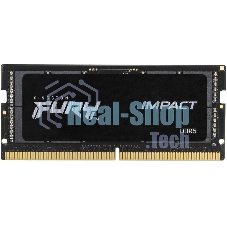 Оперативная память Kingston Fury Impact, DDR5, 16Gb (1x16Gb), 6400MHz, CL38, ECC, SO-DIMM, с радиатором, черный