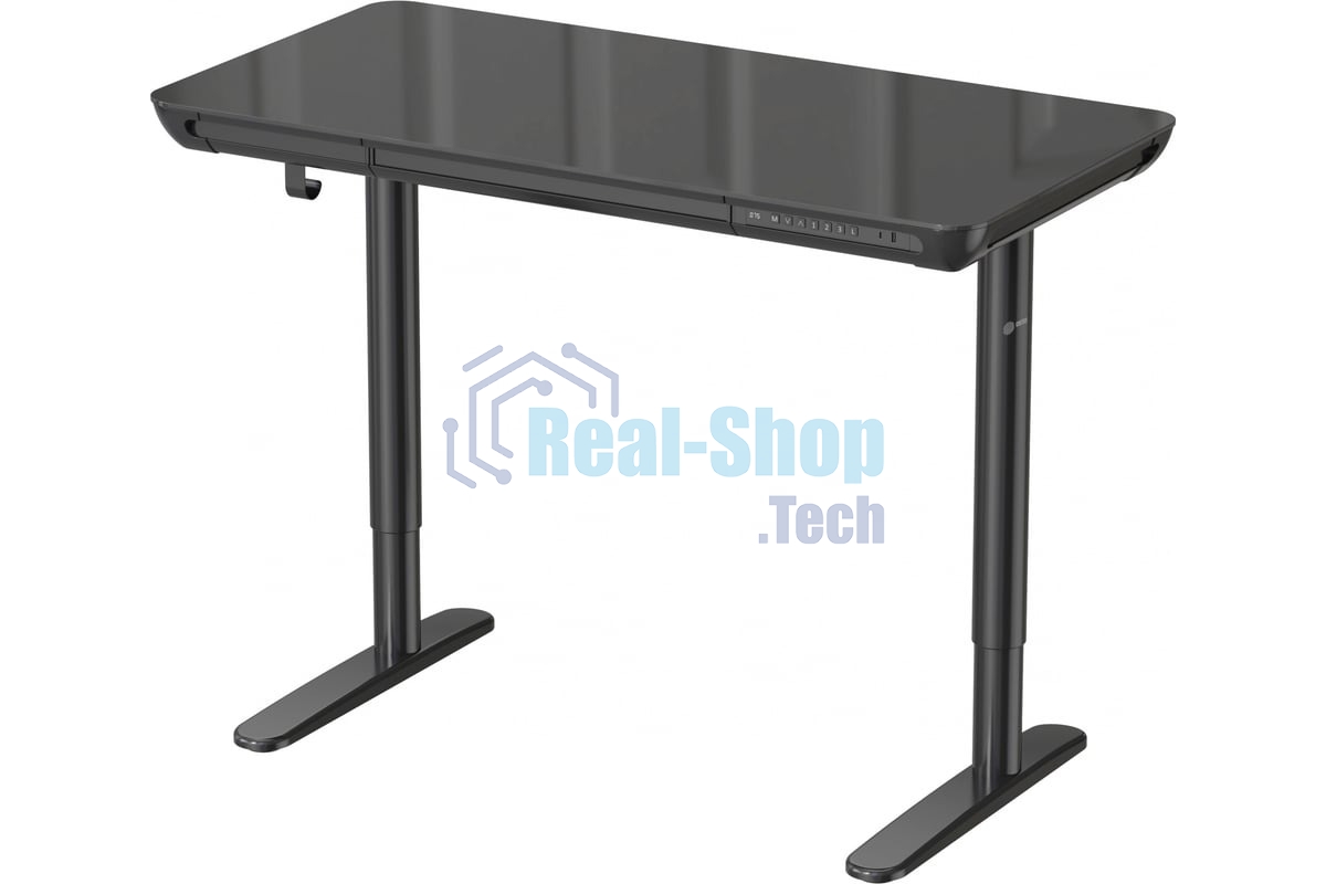 Стол компьютерный Cactus CS-EGD-BK-LED столешница закаленное стекло, черный, каркас черный