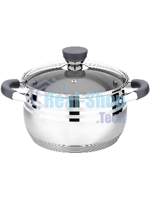 Кастрюля LARA LR02-473 Mercury 4,9 л, 22 см, нержавеющая сталь, с крышкой