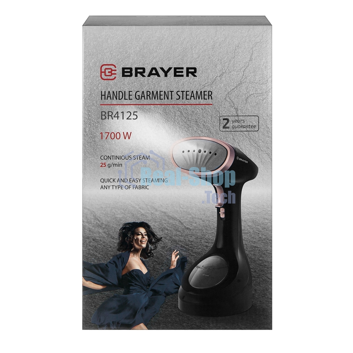 Отпариватель Brayer BR4125 черный, 1700 Вт, 25 г/мин, 280 мл