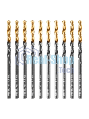 Сверло по металлу Denzel 3,8 мм, HSS-Tin, Golden Tip, 10 шт.
