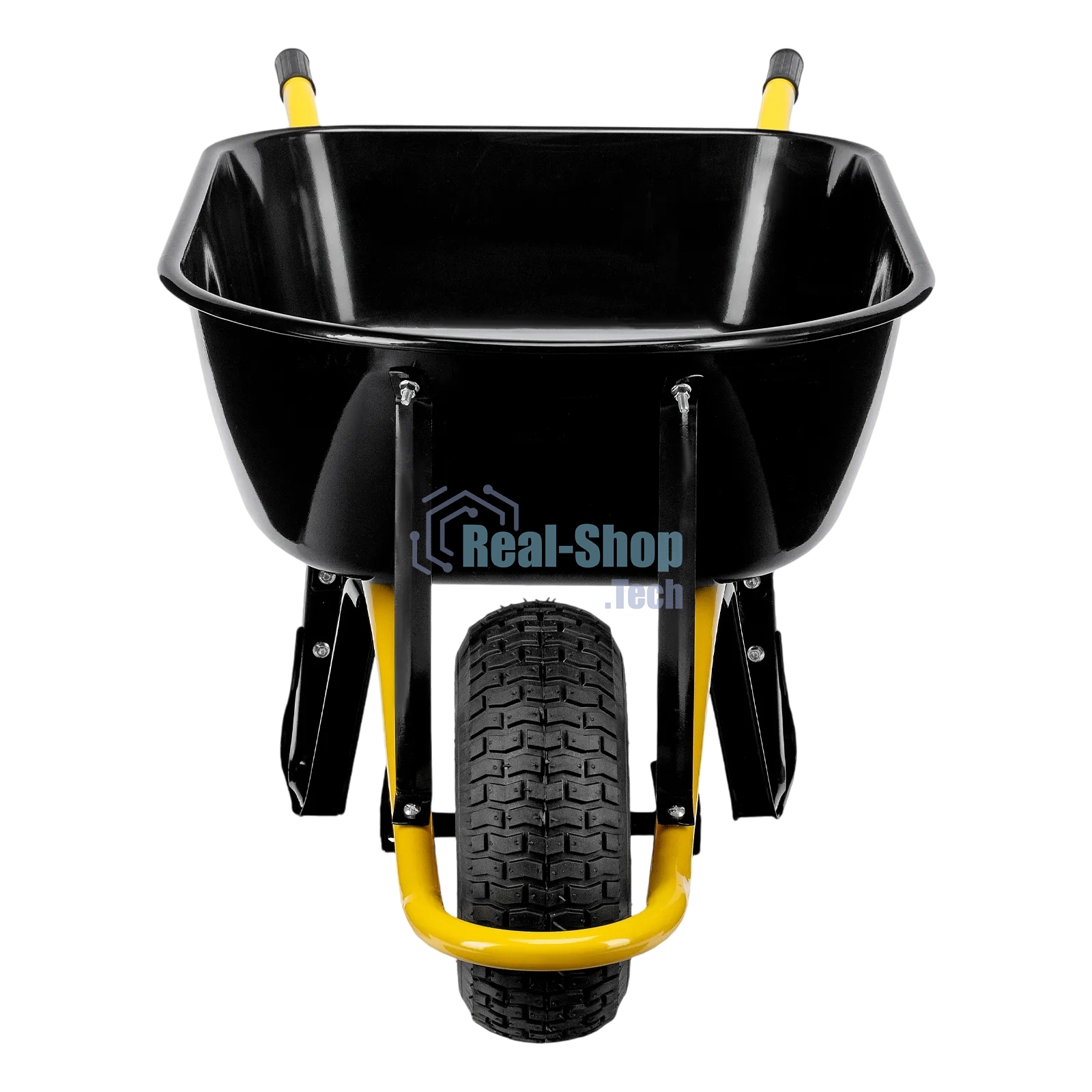 Тачка строительная Denzel усиленная, объем 130 л, 230 кг, колесо 15х6.00-6