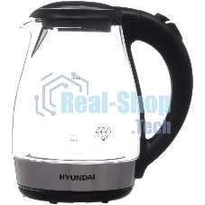 Чайник электрический Hyundai HYK-G2030 1.7 л, 2200 Вт, черный (корпус: стекло)