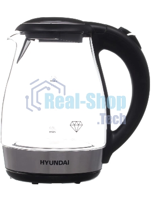 Чайник электрический Hyundai HYK-G2030 1.7 л, 2200 Вт, черный (корпус: стекло)