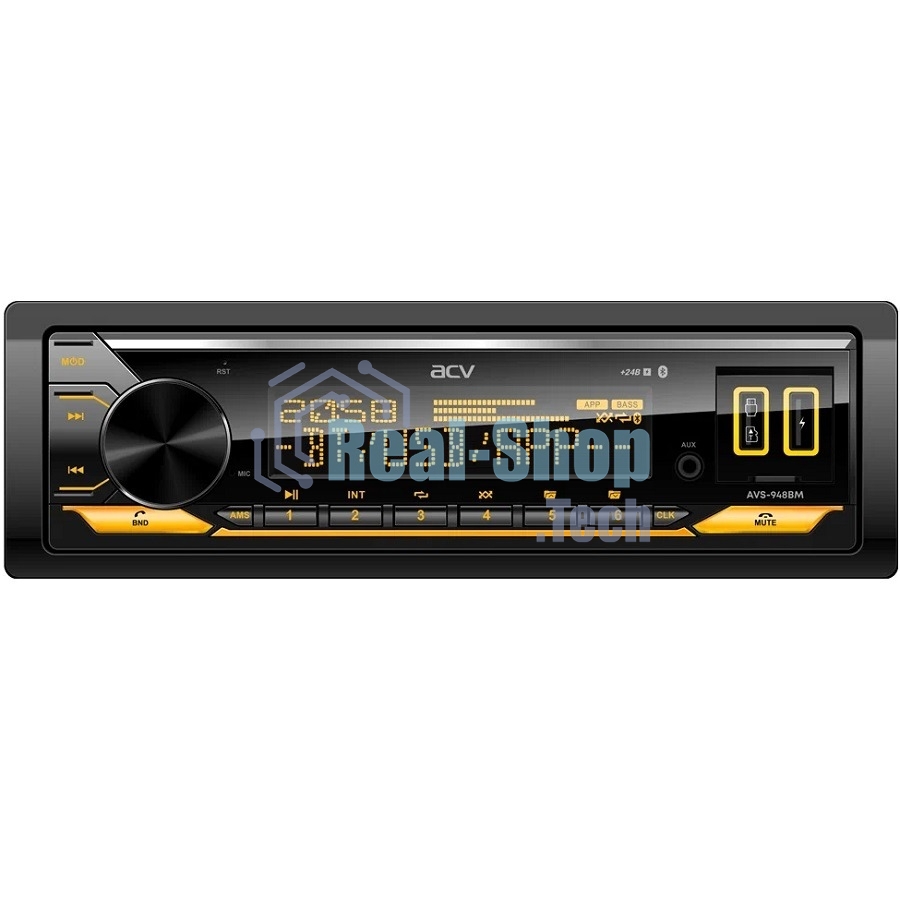 Автомагнитола ACV AVS-948BM, 1 DIN, Bluetooth, USB Type-A, AUX