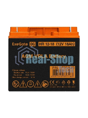 Батарея для ИБП ExeGate EP234540RUS HR 12-18/EXG12180 (12V 18Ah), клеммы под болт М5