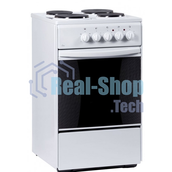 Плита электрическая Flama AE 1406 W белый, конфорок 4 электрических, духовка 50 л, 50 см x 85 см x 60 см