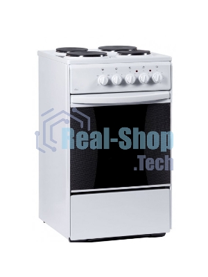 Плита электрическая Flama AE 1406 W белый, конфорок 4 электрических, духовка 50 л, 50 см x 85 см x 60 см