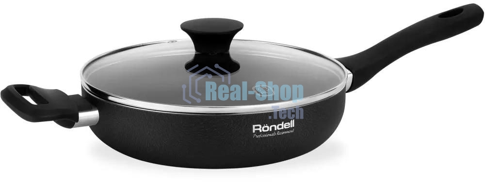 Сотейник Rondell Infinity RDA-574, 24 см, с крышкой, черный