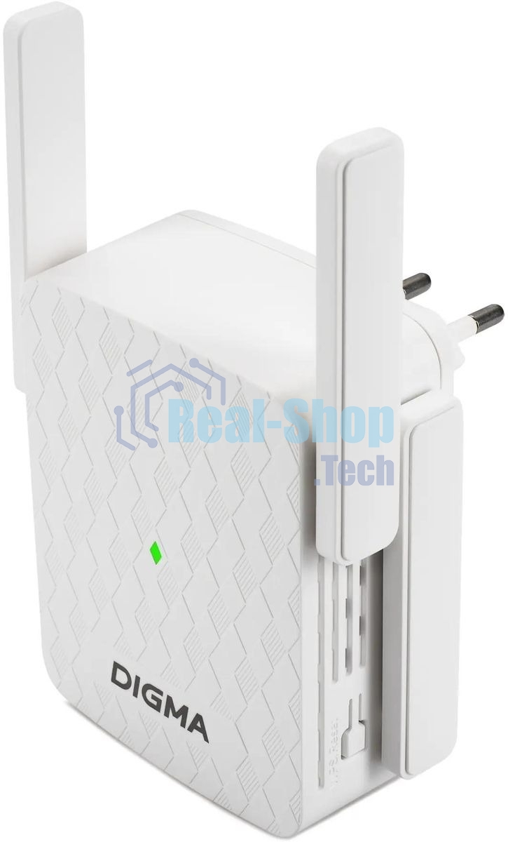 Повторитель беспроводного сигнала Digma D-WR310 (D-WR310V2) N300 Wi-Fi белый