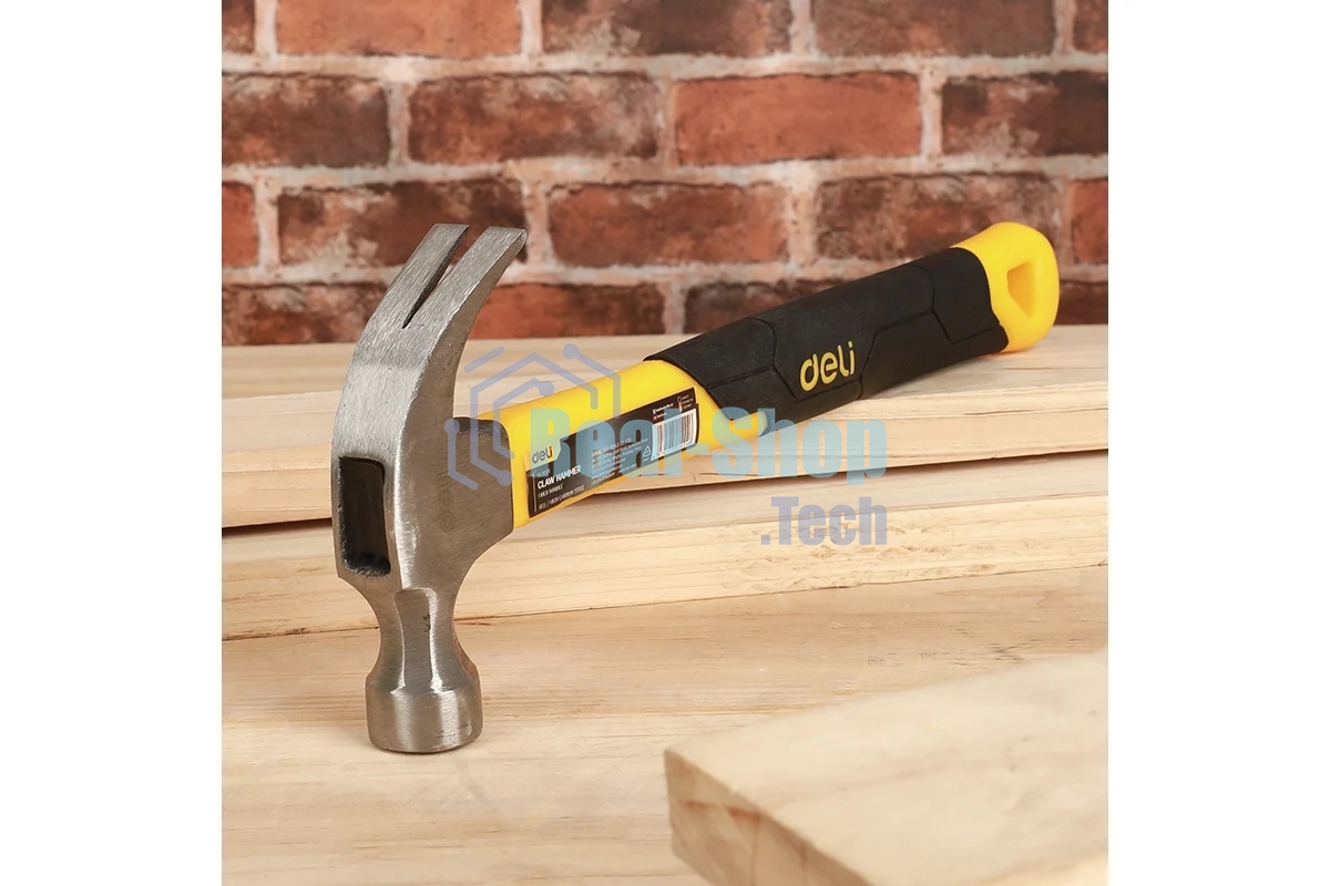 Молоток-гвоздодер Deli DL5002 500 гр Фибергласовая рукоять