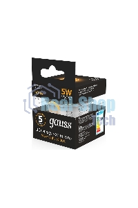 Лампа светодиодная Gauss LED MR16 GU5.3-dim 5W 2700K диммируемая