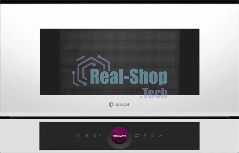 Микроволновая печь встраиваемая Bosch BFL7221W1 белый, 21 л, 900 Вт, переключатели - поворотный механизм/сенсор