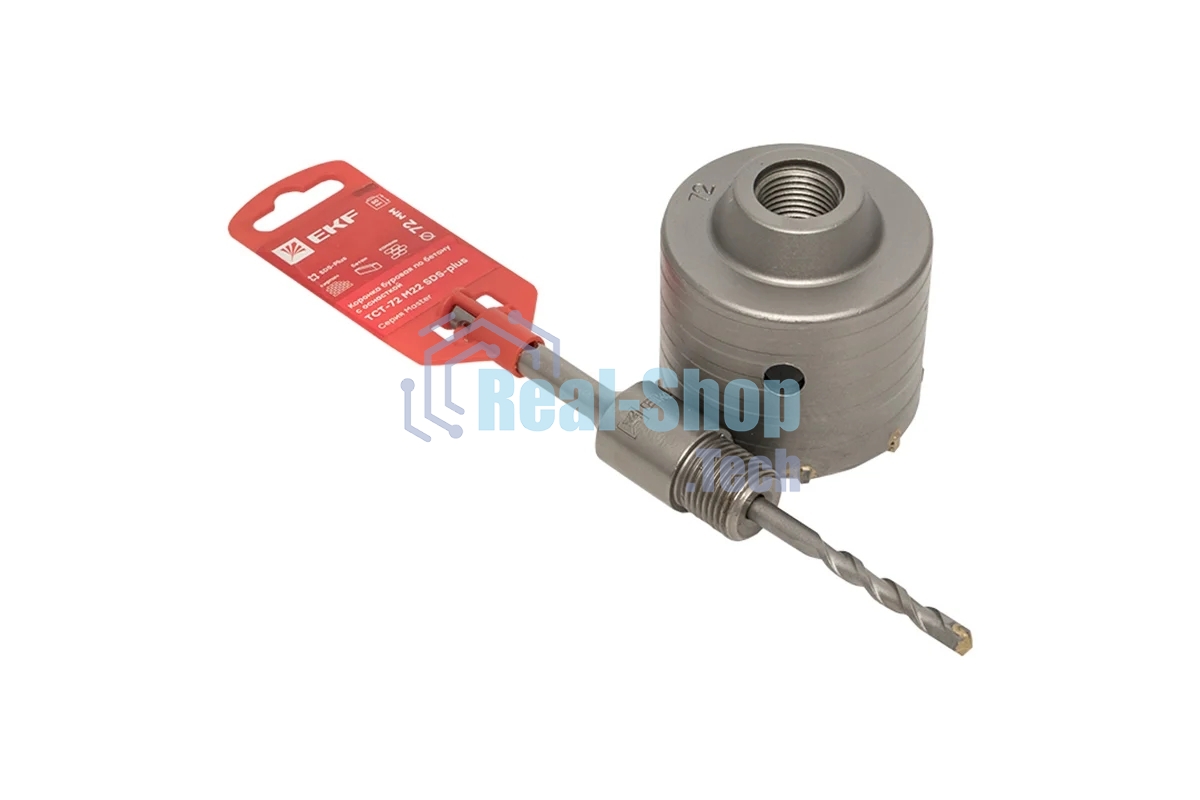 Коронка буровая по бетону с оснасткой TCT-72 М22 SDS-plus Master EKF tct-72-m22