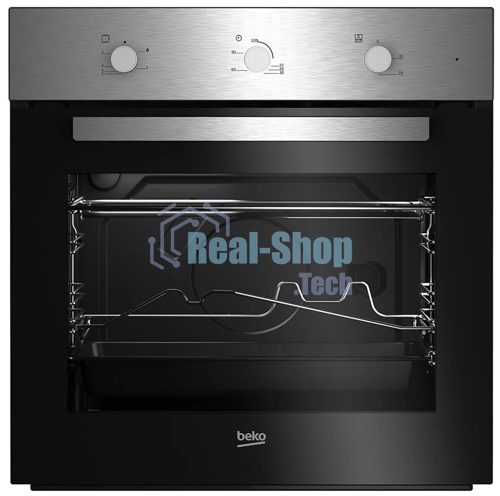 Газовый духовой шкаф Beko BBIGT21100X с откидным электрическим грилем; автоматический электроподжиг; поворотные переключатели; металлические направляющие; объем - 72л; 3 стекла дверцы; 1 решетка; 1 противень; вертел. Цвет нержавеющая сталь; Материал панел