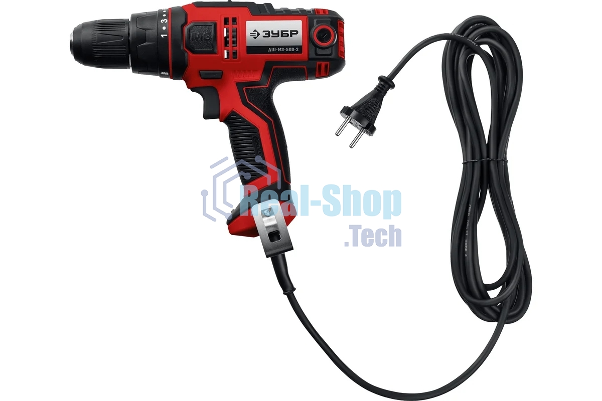 Дрель-шуруповерт сетевой Зубр ДШ-М3-500-2, Сетевая, 500Вт