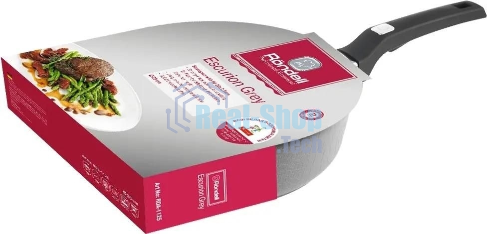 Сотейник Rondell Escurion Grey RDA-1125, 28см, с крышкой, серый