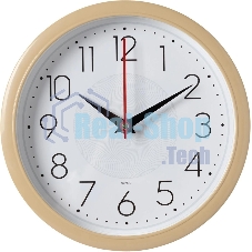 Часы настенные аналоговые Бюрократ WALLC-R83P D22 см белый/бежевый