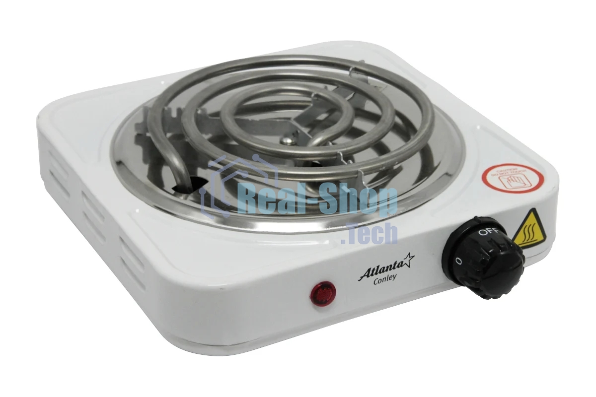 Плита настольная электрическая Atlanta ATH-1734 белый, одноконфорочная