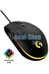 Мышь проводная Logitech G102 LIGHTSYNC черный, 8000 dpi, USB, кнопки - 6
