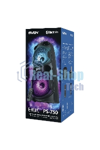 Колонка АС Sven PS-750, черный (80 Вт, TWS, Bluetooth, FM, USB, microSD, LED-дисплей, 2х4400мА*ч)