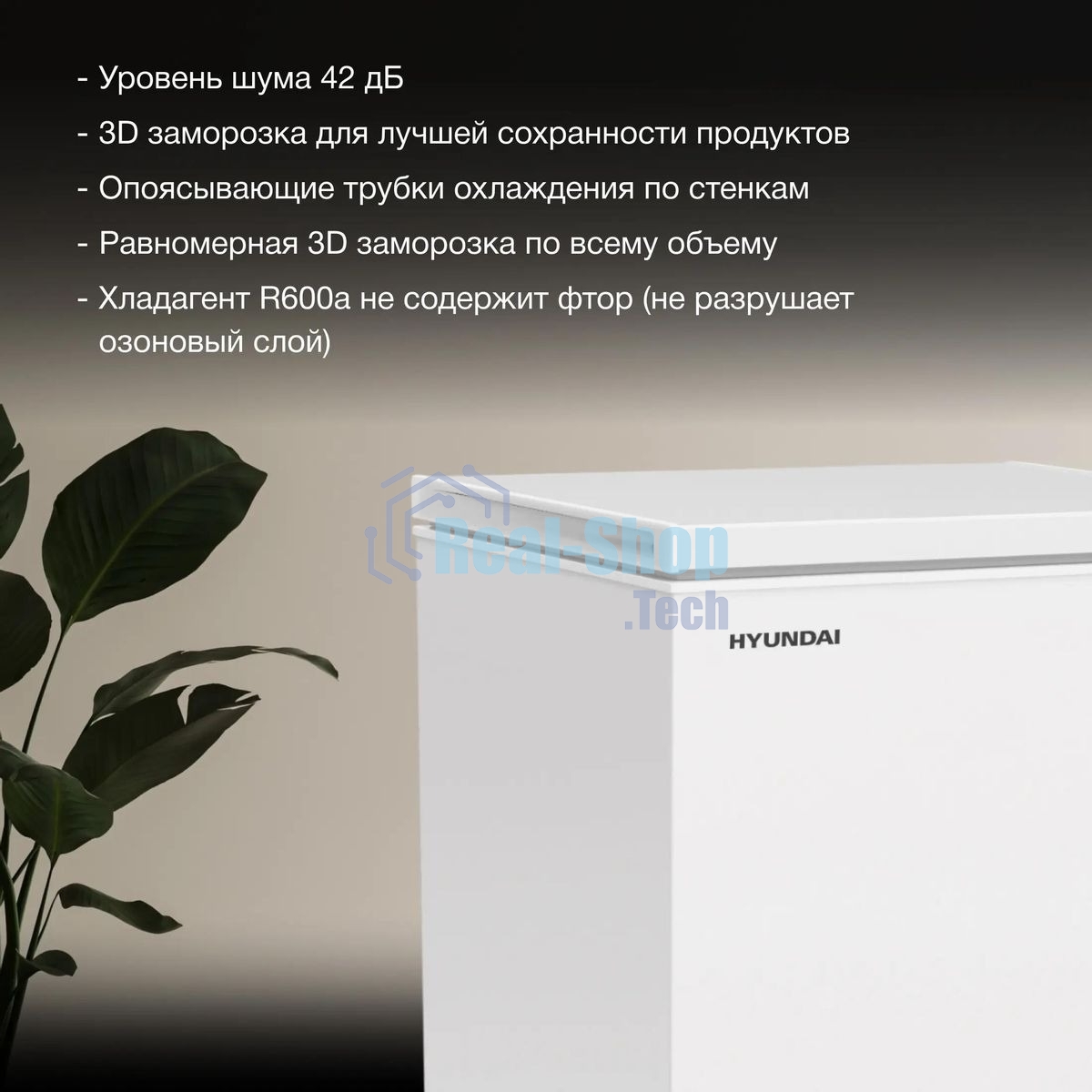 Морозильный ларь Hyundai CH20081 белый, 200л