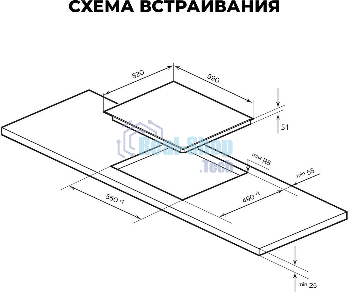 Варочная поверхность Lex EVH 6040 M BL черный
