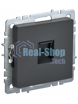 Розетка компьютерная IEK BRITE РК10-БрГ RJ45 кат.5E графит