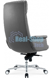 Кресло руководителя Cactus CS-LGR-DUBLIN темно-серый, сиденье темно-серый, кожа, крестов. алюминий