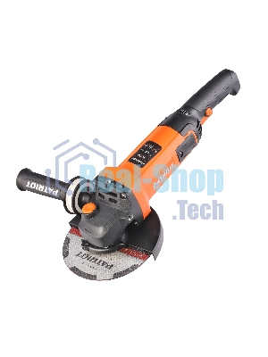 Машина углошлифовальная (УШМ) PATRIOT Expert AG 150E 1300Вт, диск 150мм, 3000-9000об/мин, регулировка скорости, поддержка оборотов, плавный пуск, защита от повторного включения, усиленная защита от пыли, виброзащитная дополнительная рукоятка