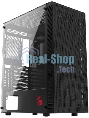 Компьютерный корпус Bloody BD-CC115 черный без БП ATX 8x120мм 1xUSB 2.0 1xUSB 3.0 audio bott PSU
