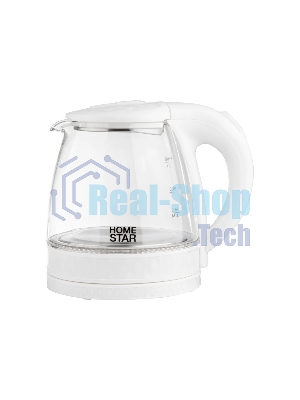 Чайник электрический Homestar HS-1053 1,2 л,стекло/пластик, белый (106464)