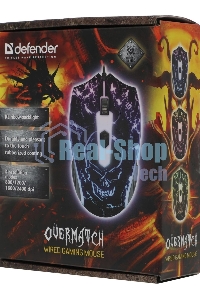 Мышь проводная Defender Overmatch GM-069 черный, 2400 dpi, USB, кнопки - 4
