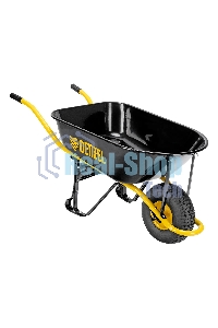 Тачка строительная Denzel усиленная, объем 130 л, 230 кг, колесо 15х6.00-6