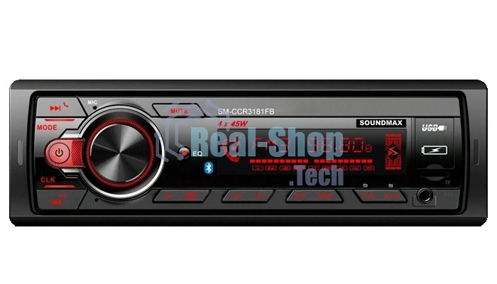 Автомагнитола Soundmax SM-CCR3181FB, 1 DIN, Bluetooth, USB Type-A, AUX