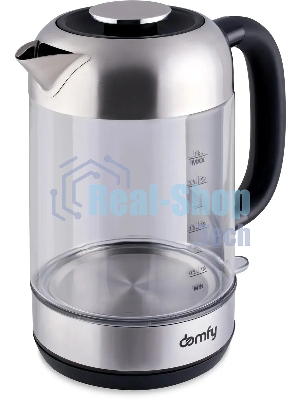 Чайник электрический Domfy DSM-EK401 1.8л. 2200Вт черный/прозрачный (корпус: стекло)