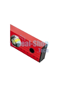 Уровень Matrix алюминиевый, 400 мм, 3 глазка, красный, линейка