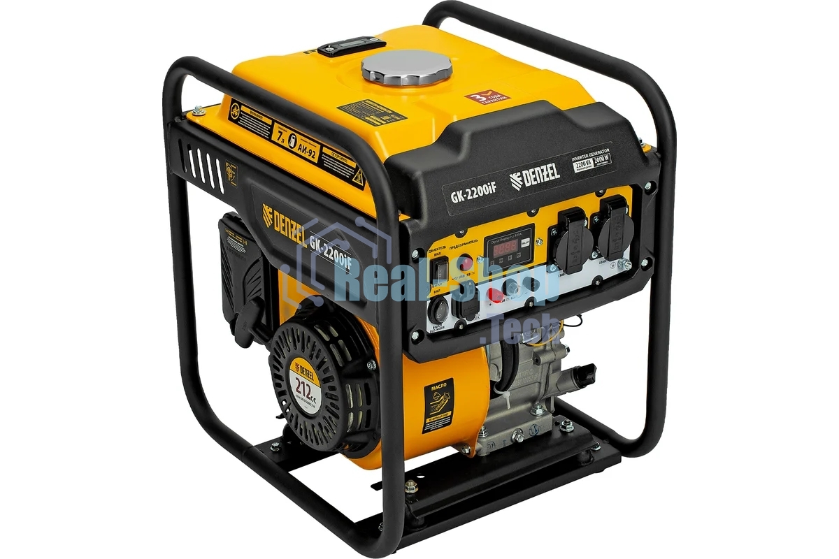 Электрогенератор бензиновый инверторный Denzel GK-2200iF, 2.2 кВт, 95 дБ, 27 кг