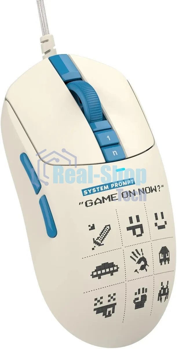 Мышь проводная A4Tech Bloody W72 Ultra Pixels Blue рисунок/бежевый/голубой, 20000 dpi, USB, кнопки - 7