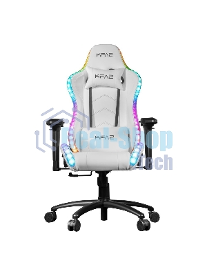 Кресло KFA2 Gaming Chair 01 RGB SE белый, экокожа, RGB-подсветка, подголовник