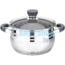 Кастрюля Lara LR02-474 Mercury 6,5 л, 24 см, нержавеющая сталь, с крышкой