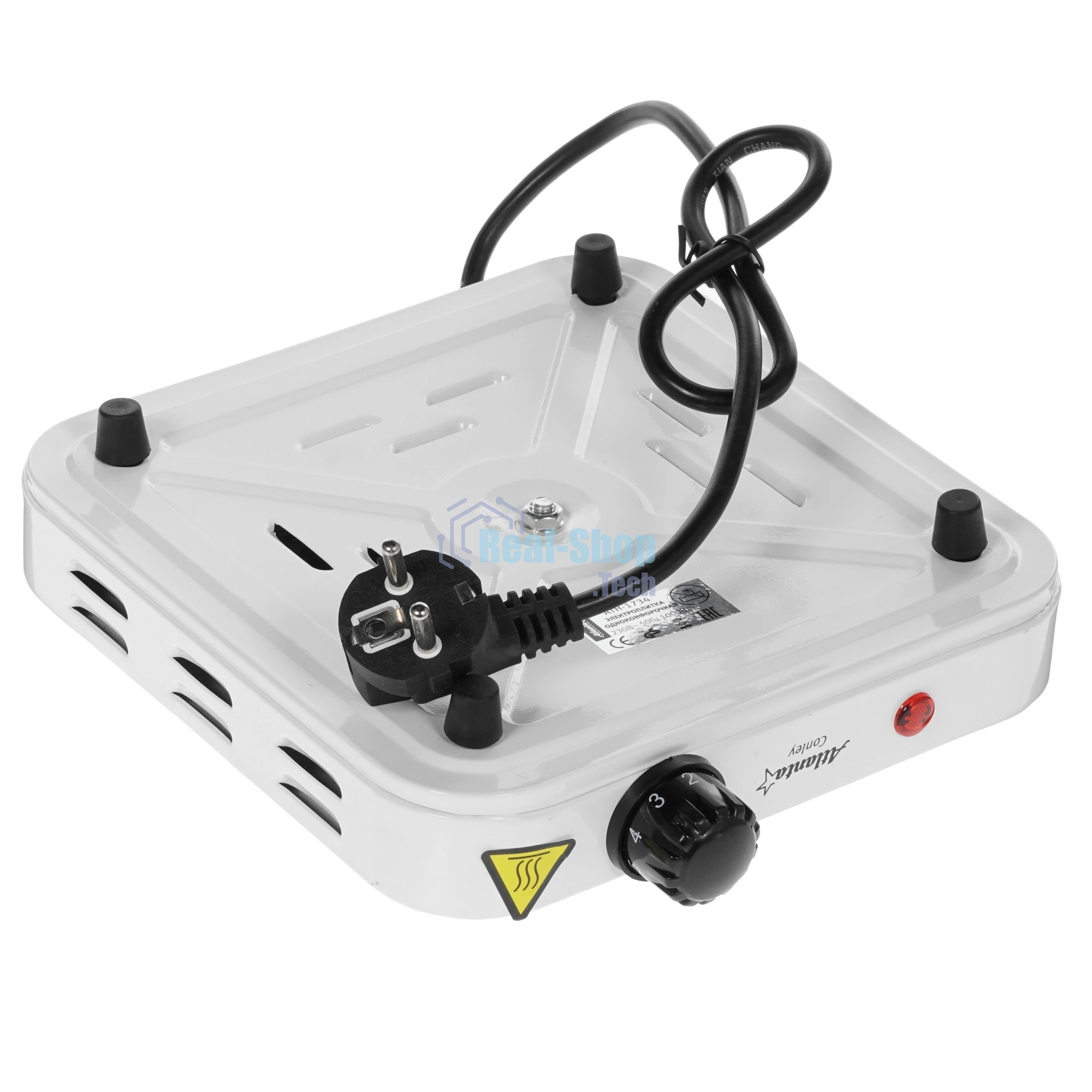 Плита настольная электрическая Atlanta ATH-1734 белый, одноконфорочная