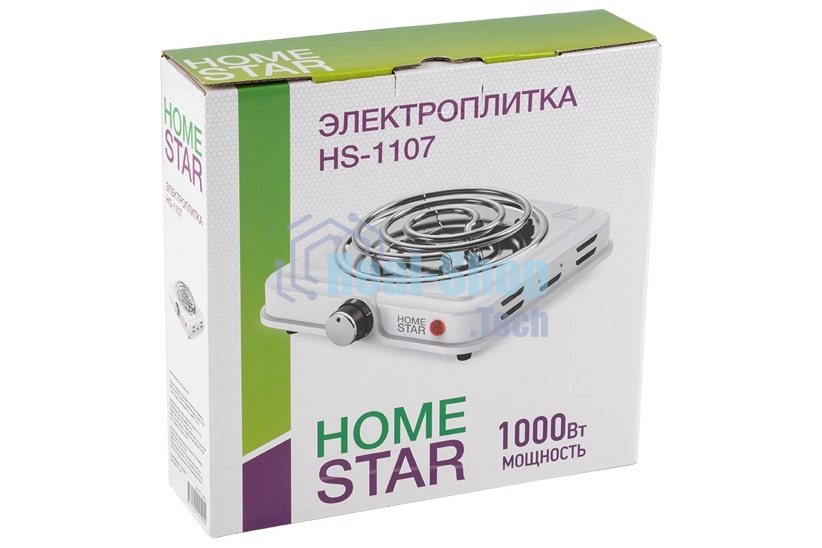 Плита настольная электрическая Homestar HS-1107, 1 конф, белый, ТЭН