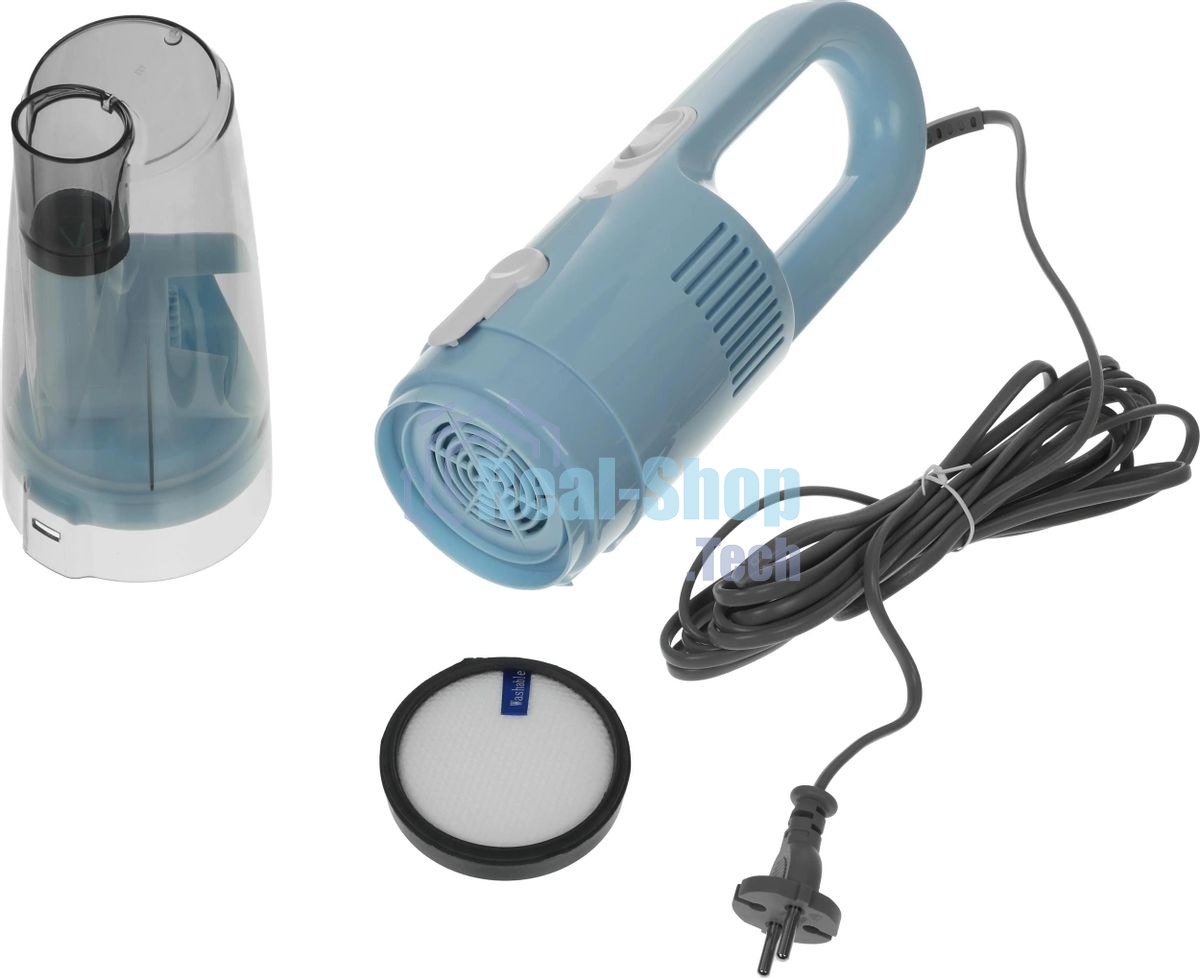 Пылесос вертикальный Kitfort KT-586-2 голубой, питание от сети, 400 Вт, уборка сухая, пылесборник 1,2 л