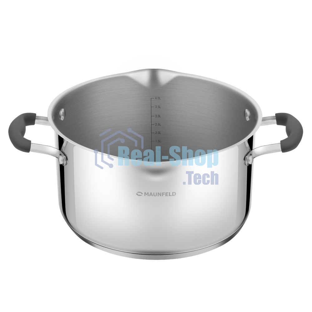 Кастрюля Maunfeld LAURA MCS56S08GR из нержавеющей стали со стеклянной крышкой, 24 см, 5,6 л.