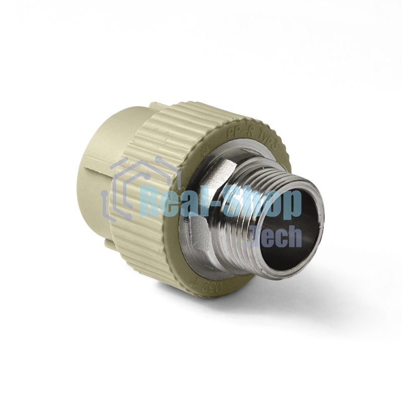 Муфта комбинированная 32 х 1' НР под ключ полипропиленовая PPR белый PRO AQUA