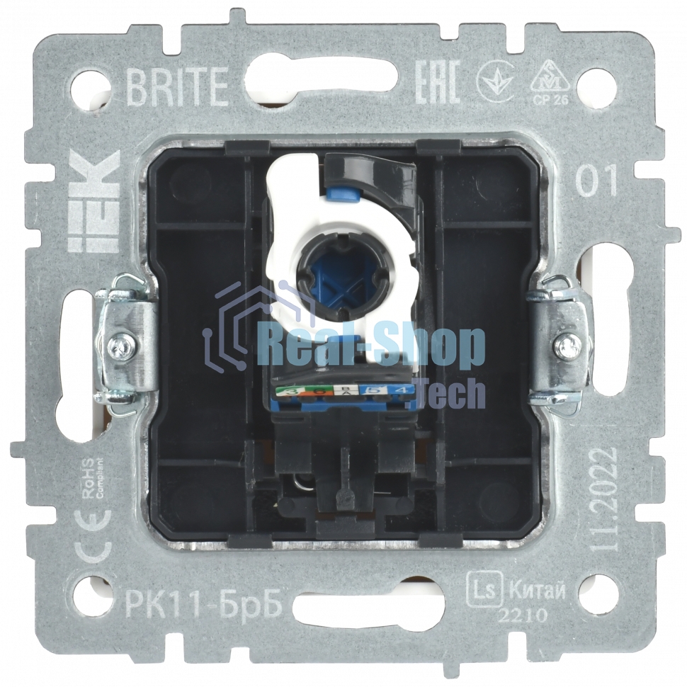 Розетка компьютерная IEK BRITE РК11-БрБ RJ45 кат.6 белый
