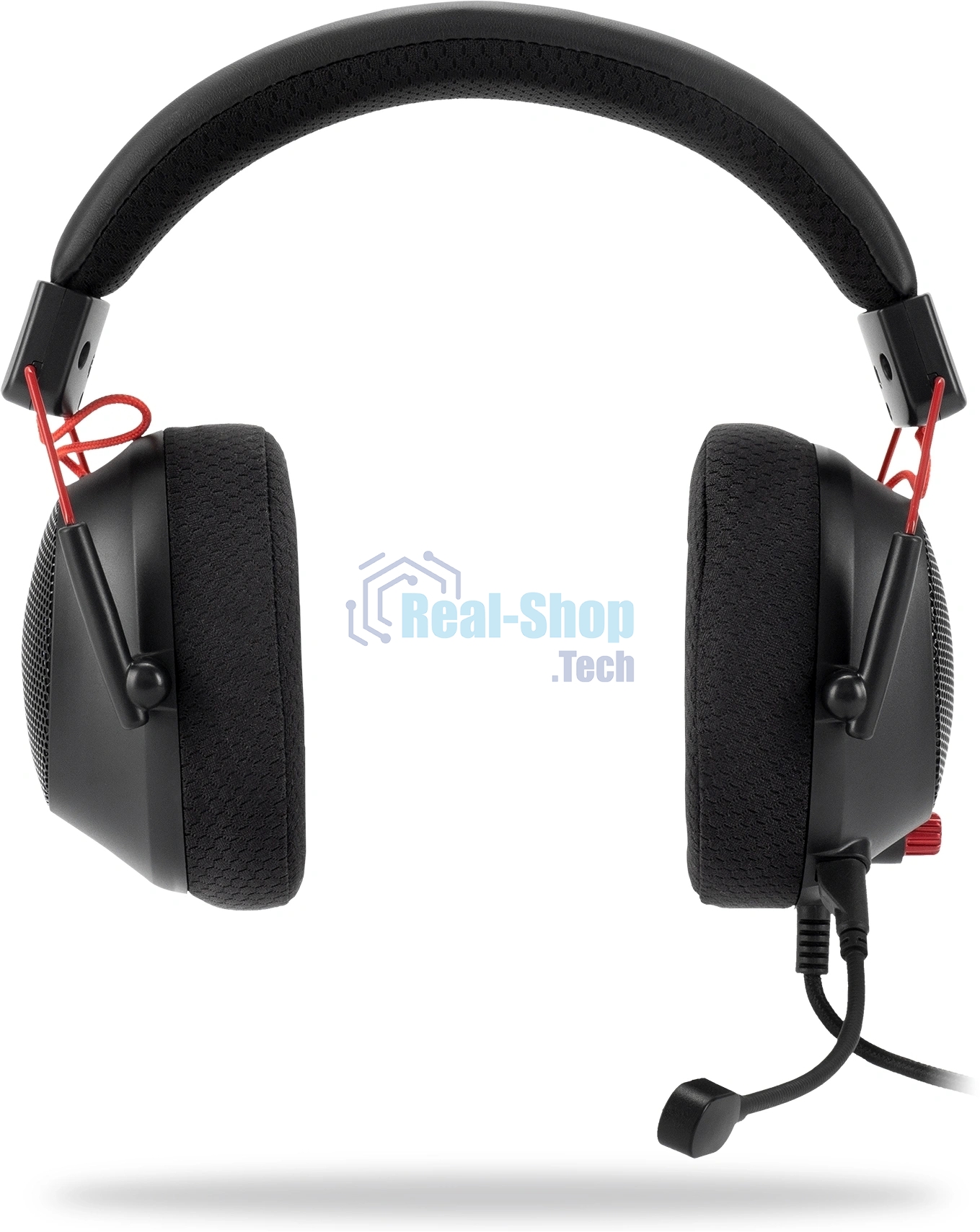 Наушники с микрофоном Оклик HS-L305G черный/красный 2м мониторные оголовье (2060511)